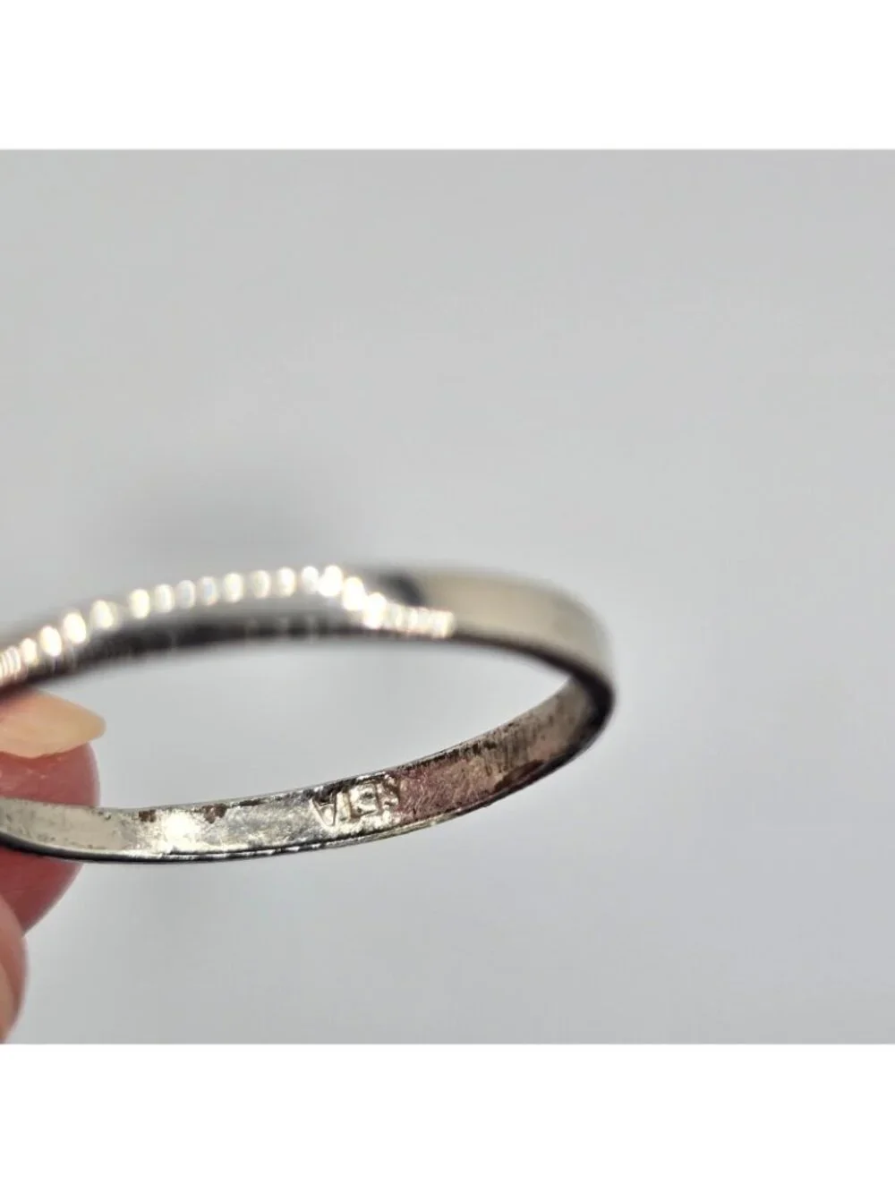 Vintage SETA Ring Silver tone Solitaire Engagement Round-Cut Stone Size 8.75